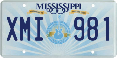 MS license plate XMI981