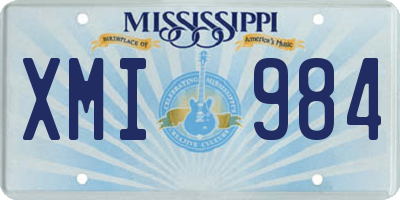 MS license plate XMI984