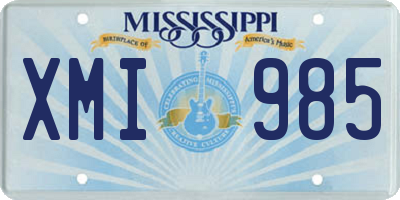MS license plate XMI985