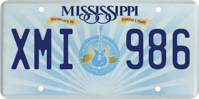 MS license plate XMI986