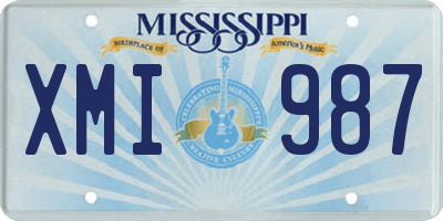 MS license plate XMI987