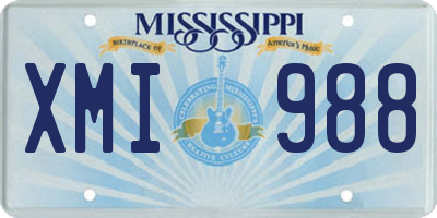 MS license plate XMI988