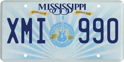 MS license plate XMI990