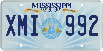 MS license plate XMI992
