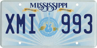 MS license plate XMI993