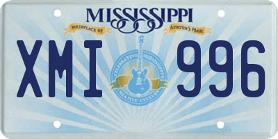 MS license plate XMI996
