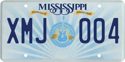 MS license plate XMJ004