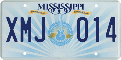 MS license plate XMJ014