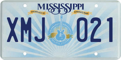 MS license plate XMJ021
