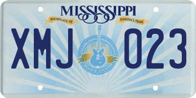 MS license plate XMJ023