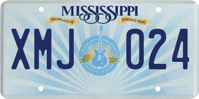 MS license plate XMJ024