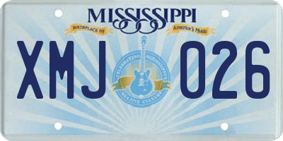 MS license plate XMJ026