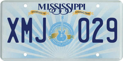 MS license plate XMJ029