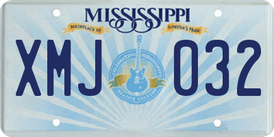 MS license plate XMJ032