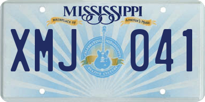 MS license plate XMJ041