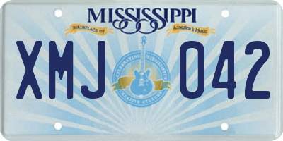 MS license plate XMJ042