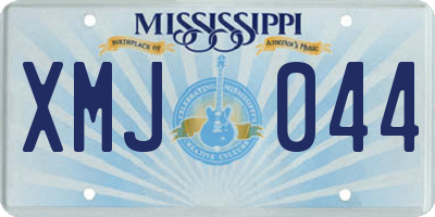 MS license plate XMJ044