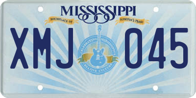 MS license plate XMJ045