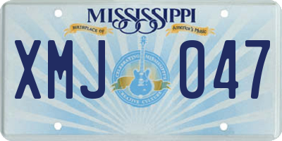MS license plate XMJ047