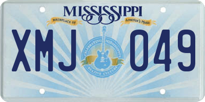 MS license plate XMJ049