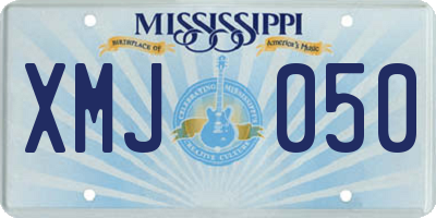 MS license plate XMJ050