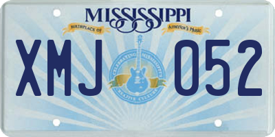 MS license plate XMJ052