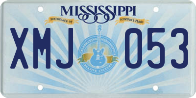 MS license plate XMJ053