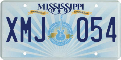 MS license plate XMJ054