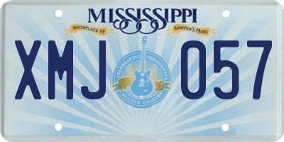 MS license plate XMJ057