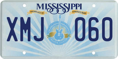 MS license plate XMJ060