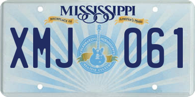 MS license plate XMJ061
