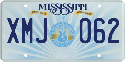 MS license plate XMJ062