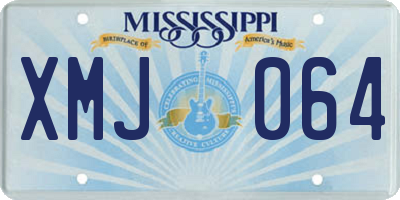 MS license plate XMJ064