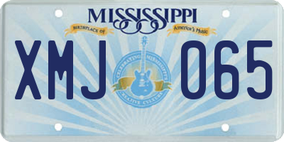 MS license plate XMJ065