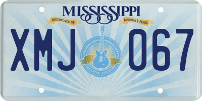 MS license plate XMJ067