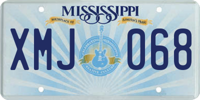 MS license plate XMJ068