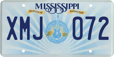 MS license plate XMJ072