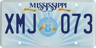 MS license plate XMJ073