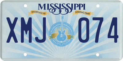 MS license plate XMJ074