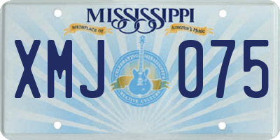 MS license plate XMJ075