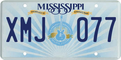 MS license plate XMJ077