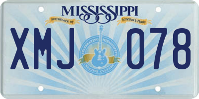 MS license plate XMJ078