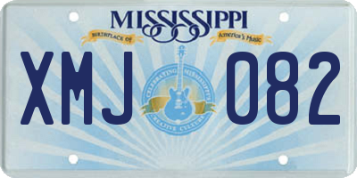 MS license plate XMJ082