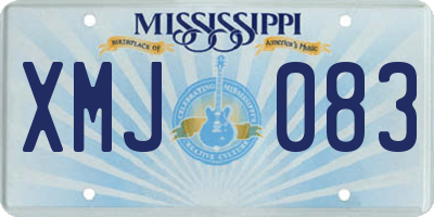 MS license plate XMJ083