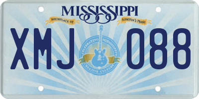 MS license plate XMJ088