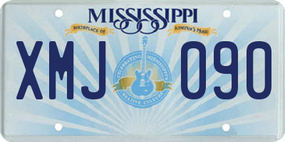 MS license plate XMJ090