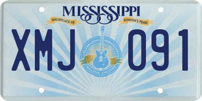 MS license plate XMJ091