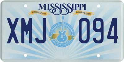 MS license plate XMJ094