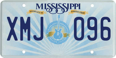 MS license plate XMJ096