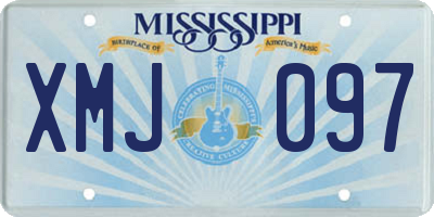 MS license plate XMJ097